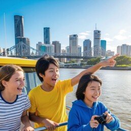 Study In Brisbane Lexis Juniors Students On A City Cat Ferry In Brisbane